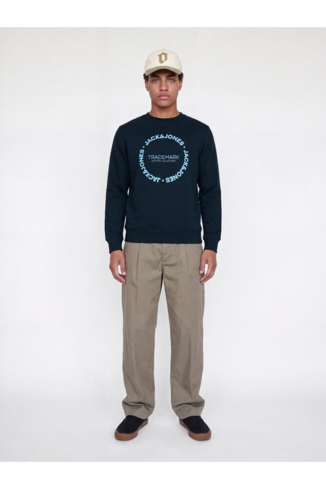 Jack Jones Benson Regular Fit Bisiklet Yaka Erkek Sweat 12298497