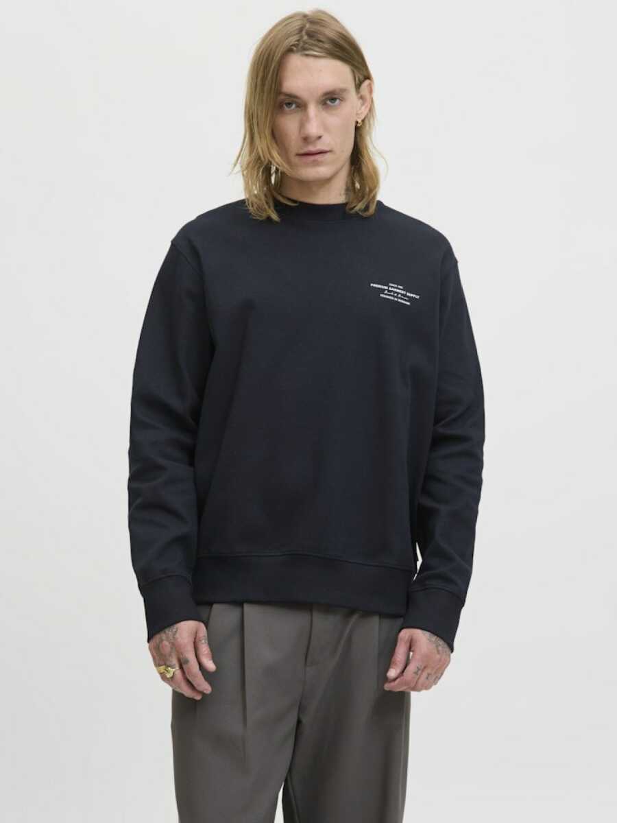Jack Jones Blachad Brandıng Bisiklet Yaka Erkek Sweat 12261386 - 1