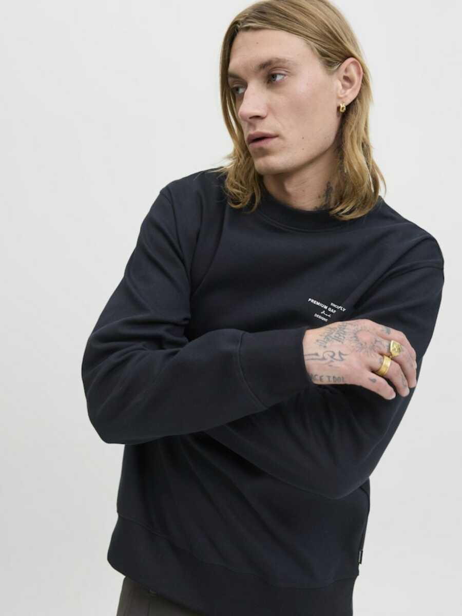 Jack Jones Blachad Brandıng Bisiklet Yaka Erkek Sweat 12261386 - 2