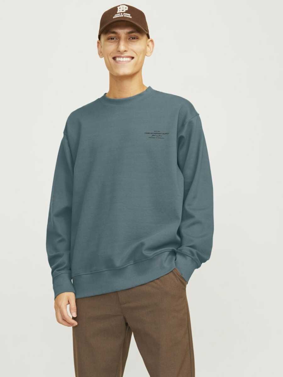 Jack Jones Blachad Brandıng Bisiklet Yaka Erkek Sweat 12261386 - 1