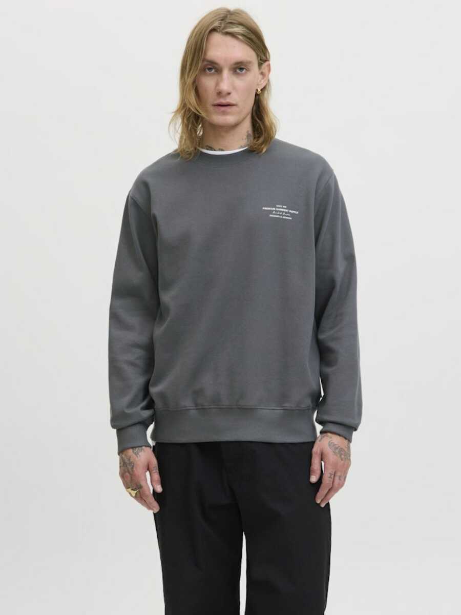 Jack Jones Blachad Brandıng Bisiklet Yaka Erkek Sweat 12261386 - 1