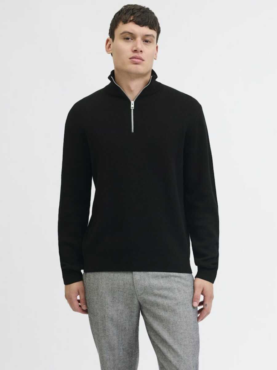Jack Jones Blamılano Fermuarlı YakaRelax Fit Erkek Kazak 12259664 - 1