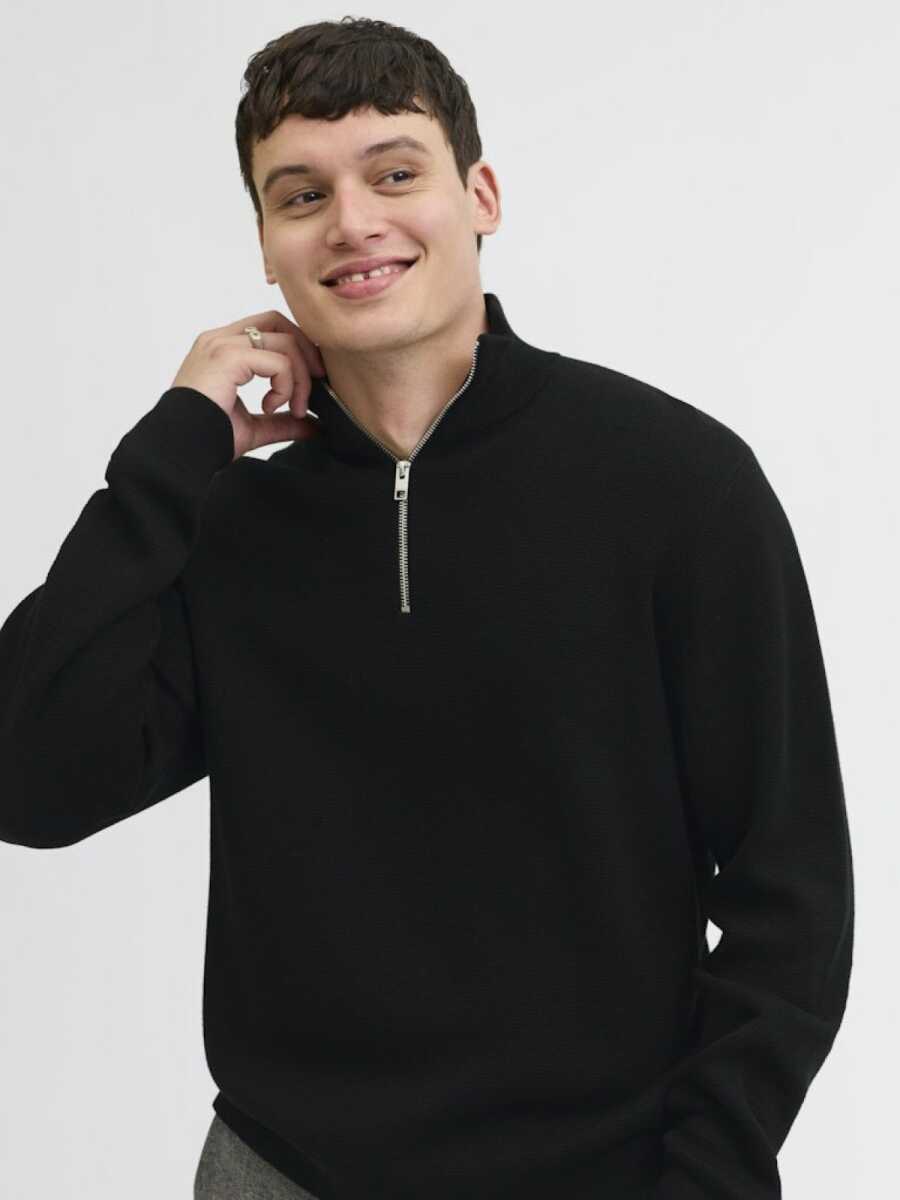 Jack Jones Blamılano Fermuarlı YakaRelax Fit Erkek Kazak 12259664 - 3