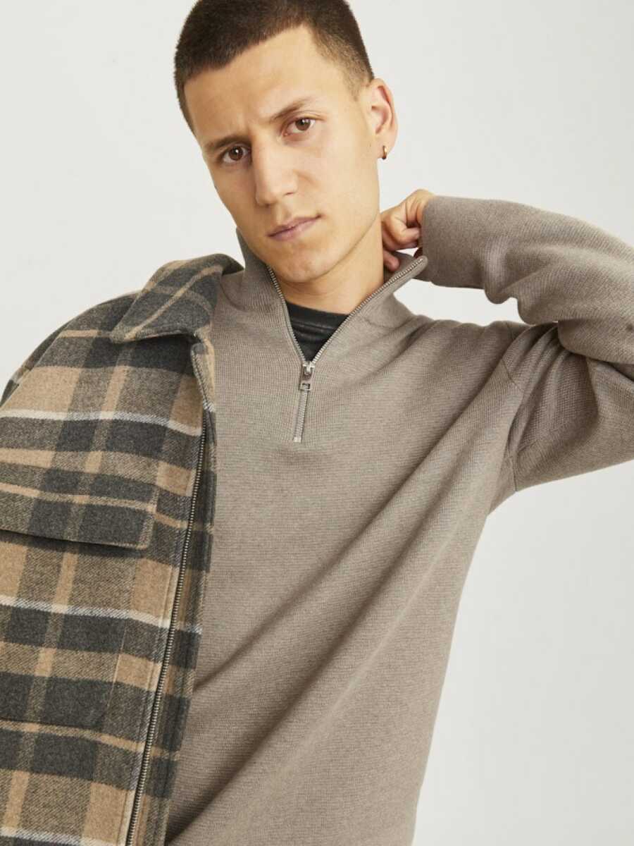 Jack Jones Blamılano Fermuarlı YakaRelax Fit Erkek Kazak 12259664 - 3