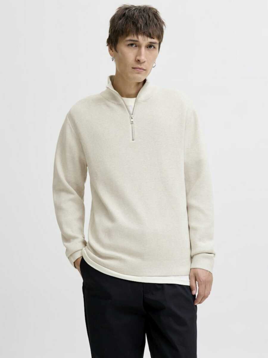 Jack Jones Blamılano Fermuarlı YakaRelax Fit Erkek Kazak 12259664 - 1