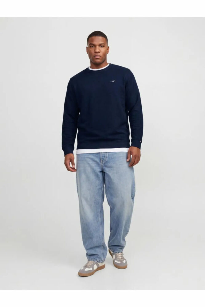 Jack Jones Blualves Strure Büyük Beden Erkek Sweat 12303454 (1)