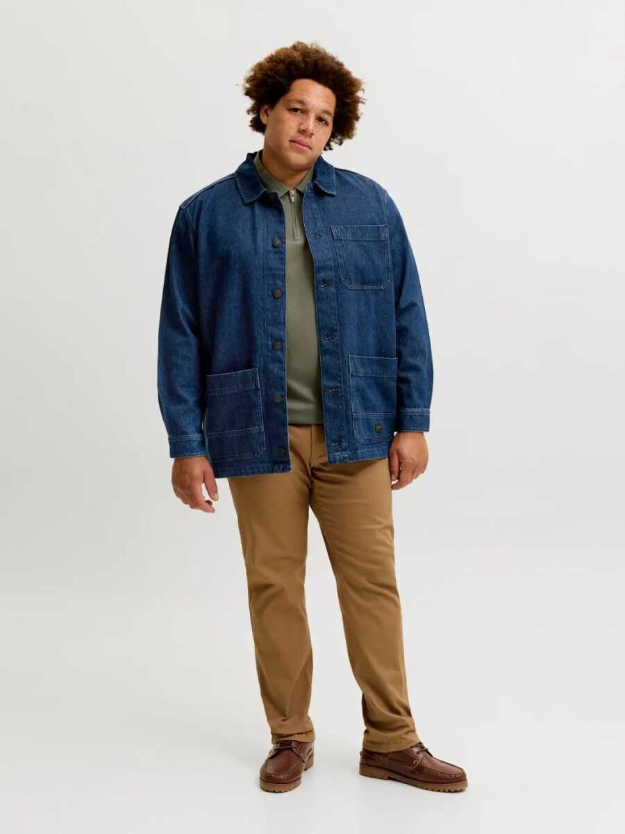 Jack Jones Bluderry Denim Owershırt Büyük Beden Erkek Jean Ceket 12308545 - 2