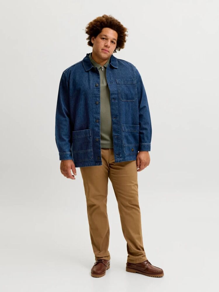 Jack Jones Bluderry Denim Owershırt Büyük Beden Erkek Jean Ceket 12308545 (1)
