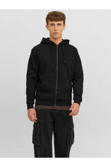 Jack Jones Bradley Relaxed Fit Fermuarlı Kapüşonlu Erkek Sweat 12249342