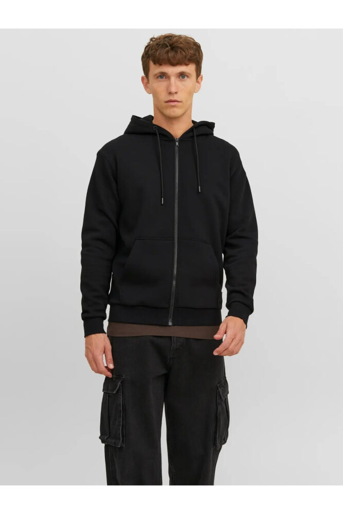 Jack Jones Bradley Relaxed Fit Fermuarlı Kapüşonlu Erkek Sweat 12249342