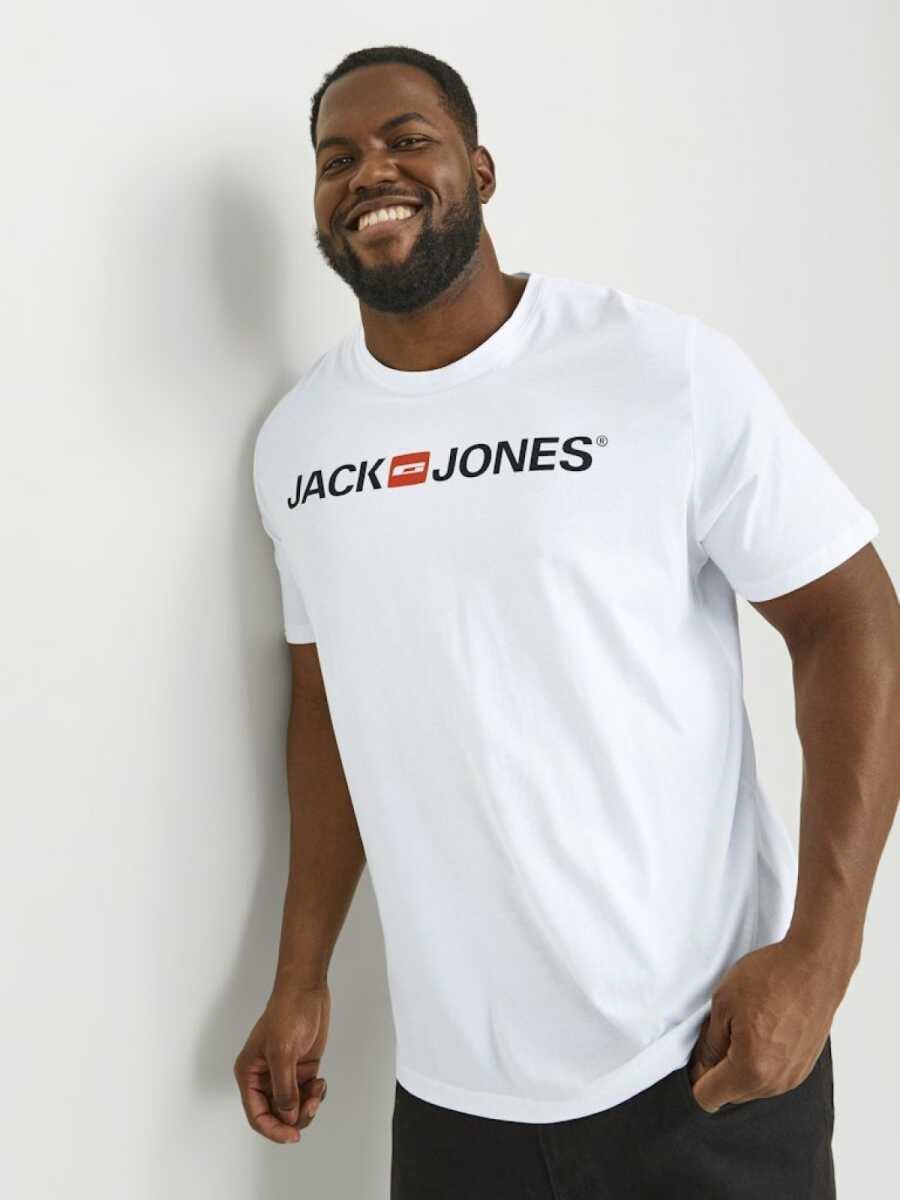 Jack Jones Carp Logo Büyük Beden Erkek Tişört 12184987 - 3