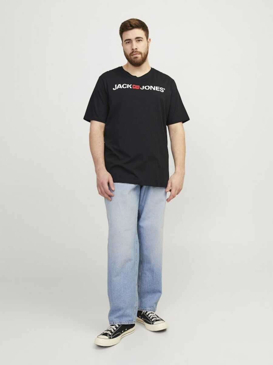 Jack Jones Carp Logo Büyük Beden Erkek Tişört 12184987 - 3