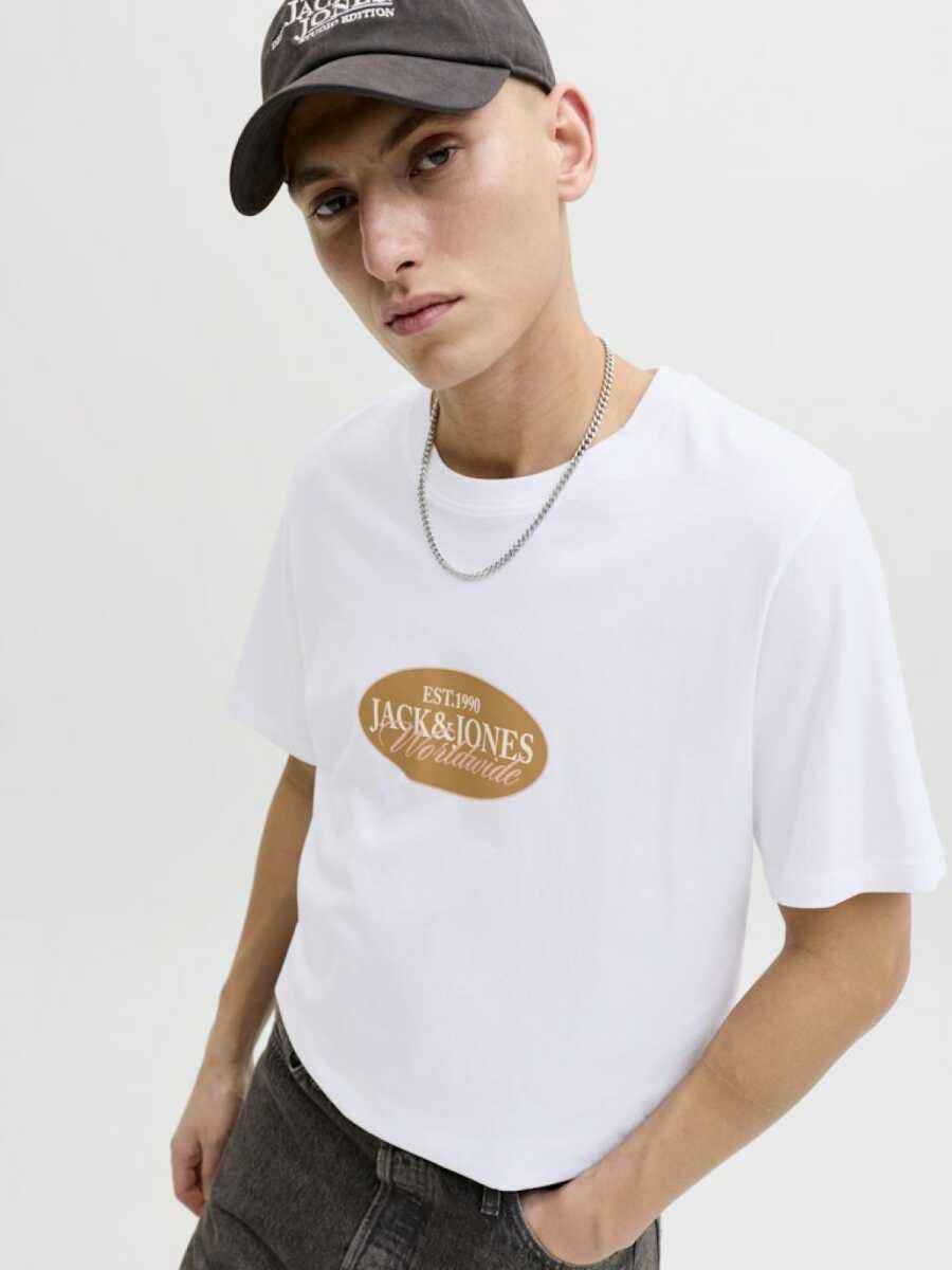 Jack Jones Catskılls Front Logo Regular Fit Erkek Tişört 12297891 - 2