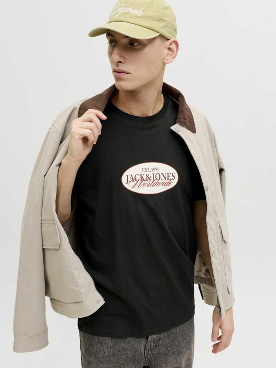 Jack Jones Catskılls Front Logo Regular Fit Erkek Tişört 12297891 - 5