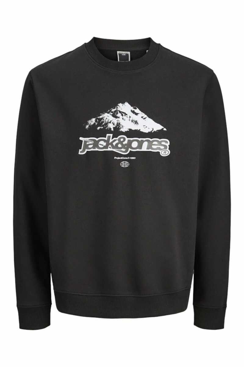 Jack Jones Flare Front Prınt Relax Fit Erkek Sweat 12285680 - 1