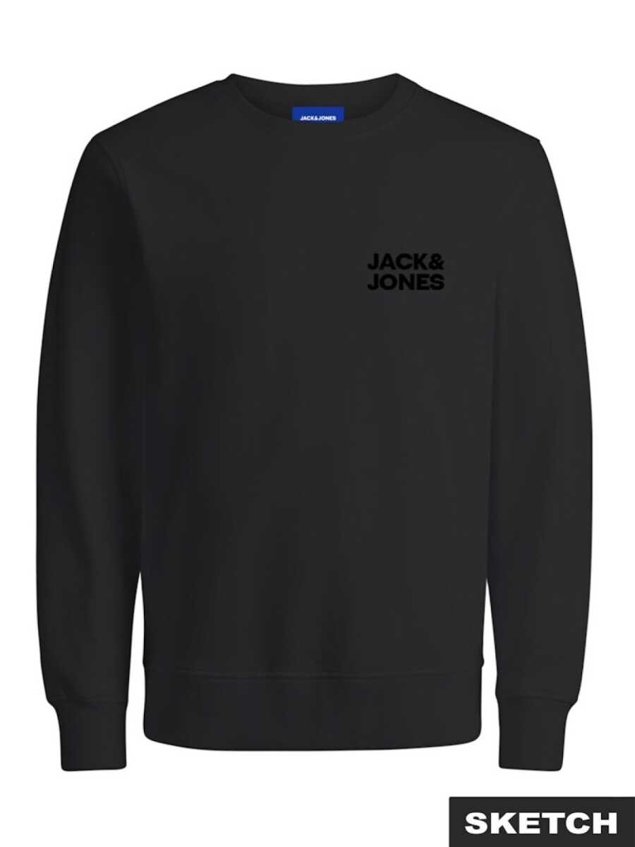 Jack Jones Logo Bisiklet Yaka Relax Fit Erkek Sweat 12290659 - 1