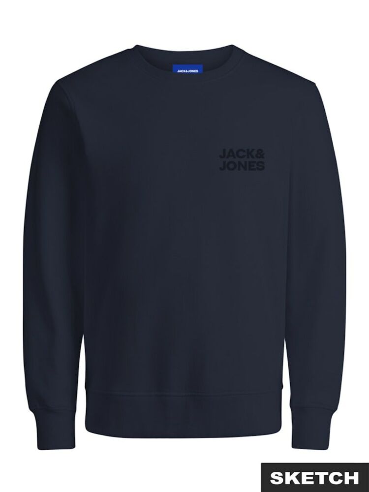 Jack Jones Logo Bisiklet Yaka Relax Fit Erkek Sweat 12290659