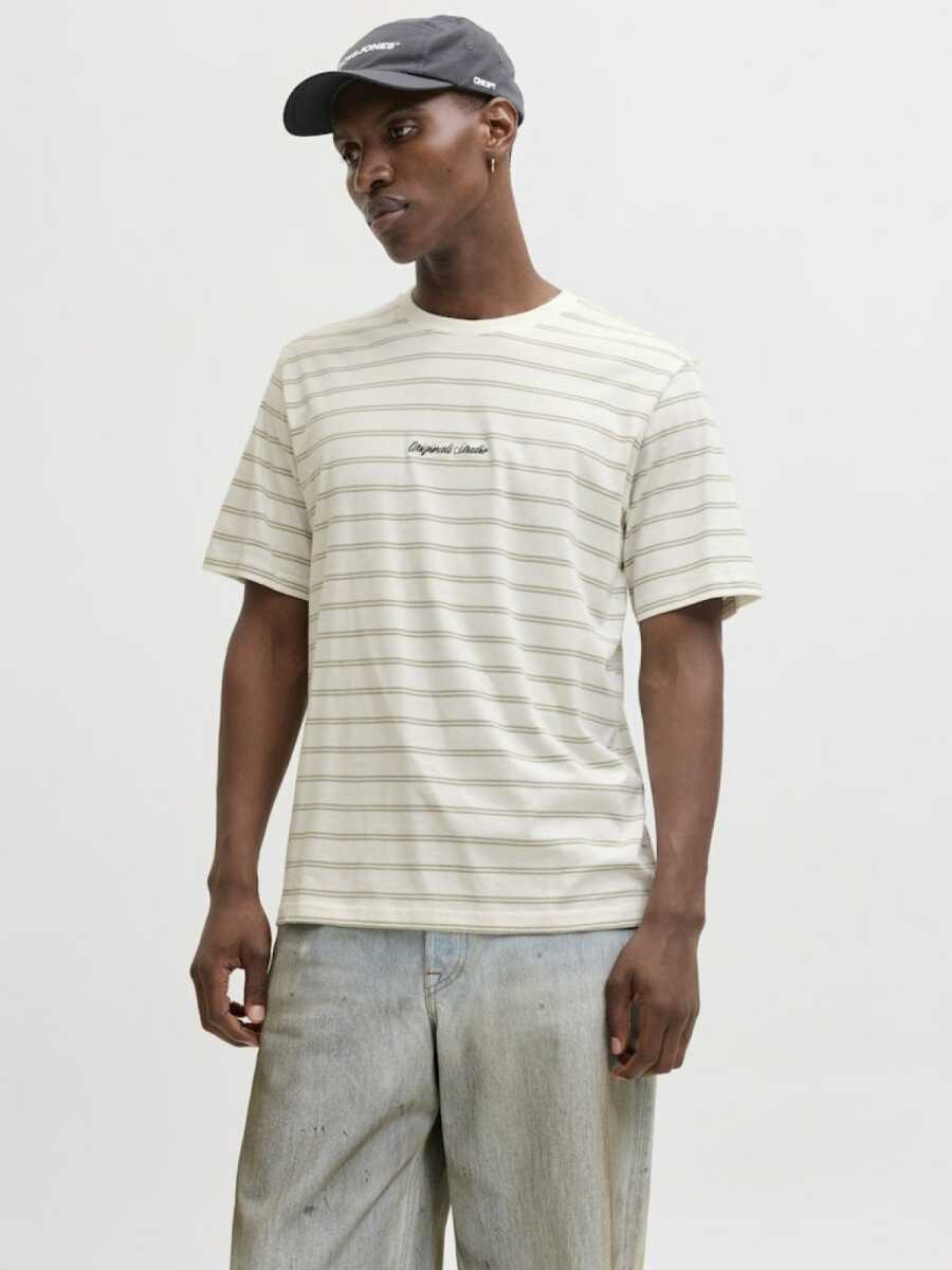 Jack Jones Norrebro Strıpe Çizgili Relax Fit Erkek Tişört 12291021 - 1