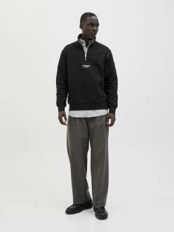 Jack Jones Soho Relax Fit Yaka Fermuarlı Erkek Sweat 12278793