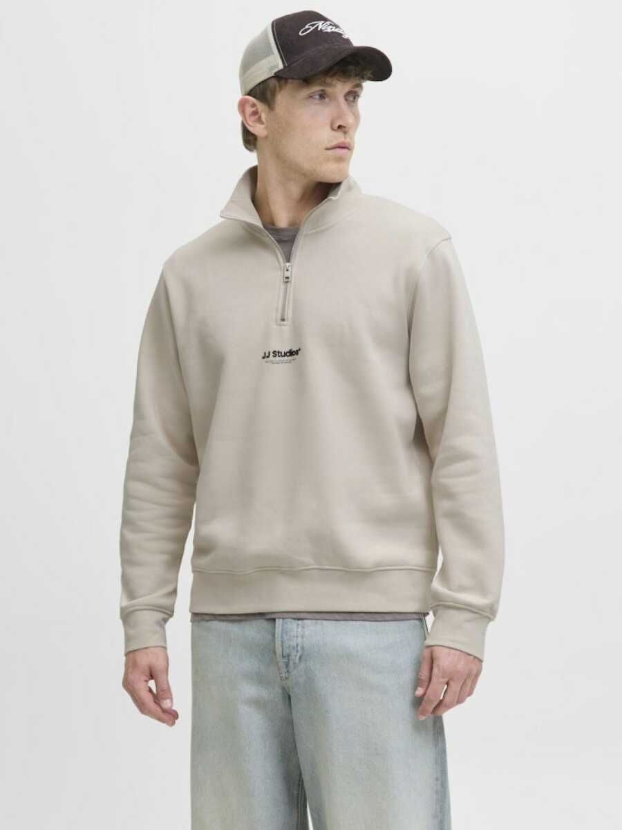 Jack Jones Soho Relax Fit Yaka Fermuarlı Erkek Sweat 12278793 - 1