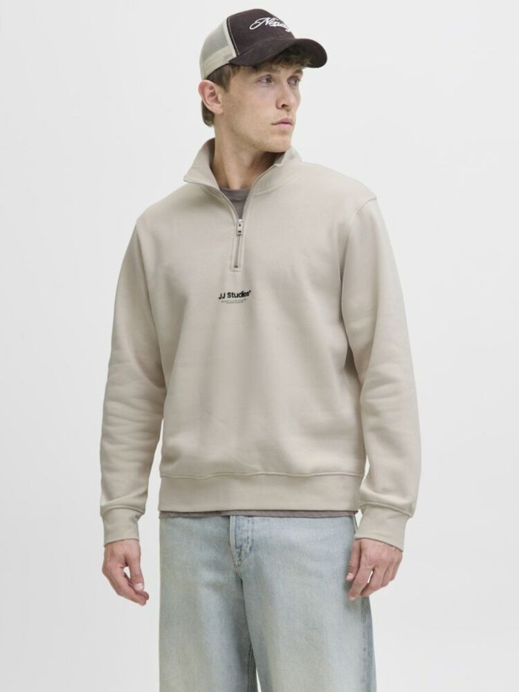 Jack Jones Soho Relax Fit Yaka Fermuarlı Erkek Sweat 12278793