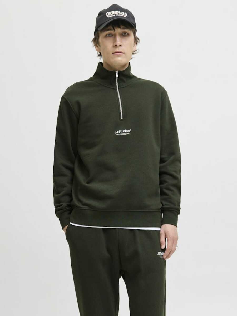 Jack Jones Soho Relax Fit Yaka Fermuarlı Erkek Sweat 12278793 - 1