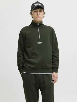 Jack Jones Soho Relax Fit Yaka Fermuarlı Erkek Sweat 12278793