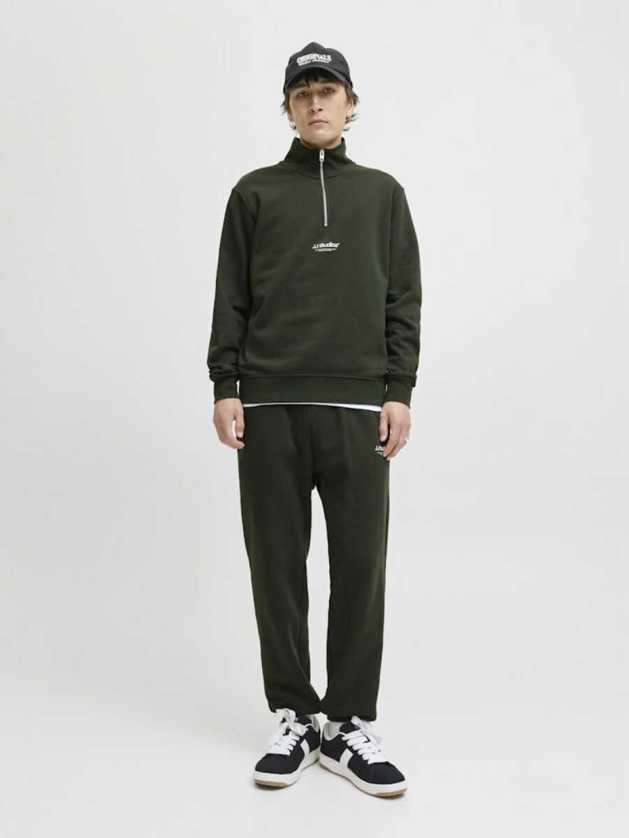 Jack Jones Soho Relax Fit Yaka Fermuarlı Erkek Sweat 12278793 - 2