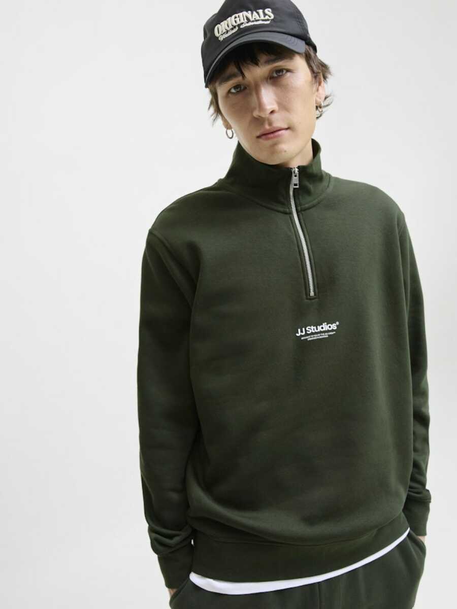 Jack Jones Soho Relax Fit Yaka Fermuarlı Erkek Sweat 12278793 - 3