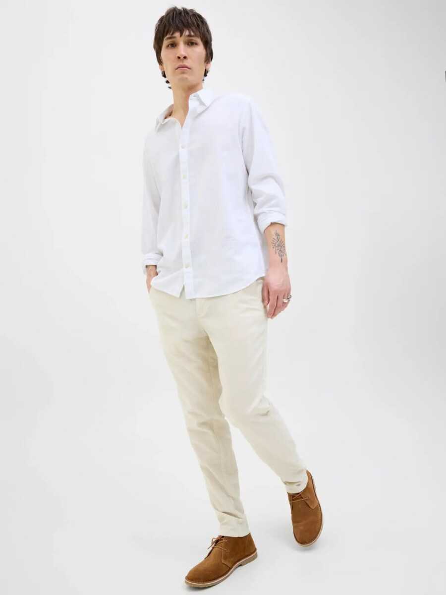Jack Jones Tace Summer Lınen Blend Tapared Fit Erkek Chino Pantolon 12248604 - 4