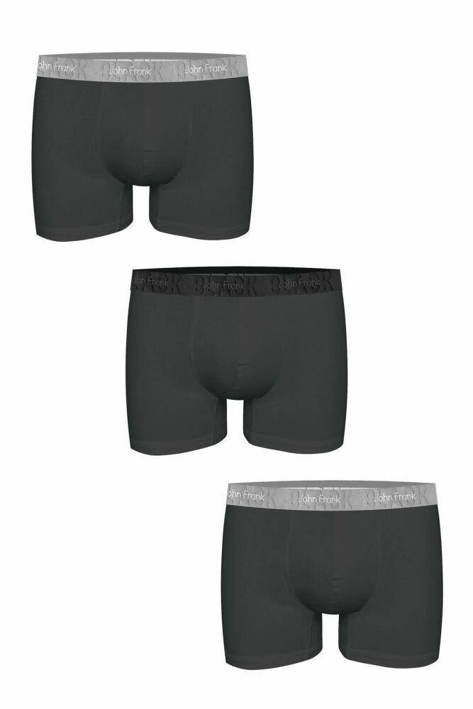 John Frank Üçlü Paket Erkek Boxer JF3BBLK02