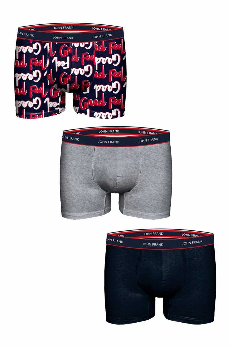 Jonh Frank Üçlü Paket Erkek Boxer JF3BFG02 - 1