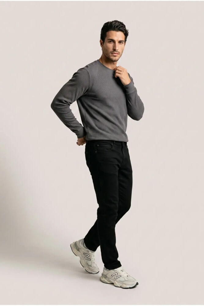 Jsco 6210 0 Yaka Basic Waffle Erkek Sweatshirt JSSWTK27E000007