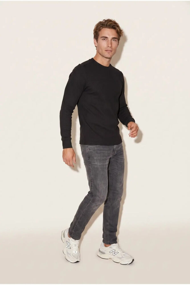 Jsco 6210 0 Yaka Basic Waffle Erkek Sweatshirt JSSWTK27E000007