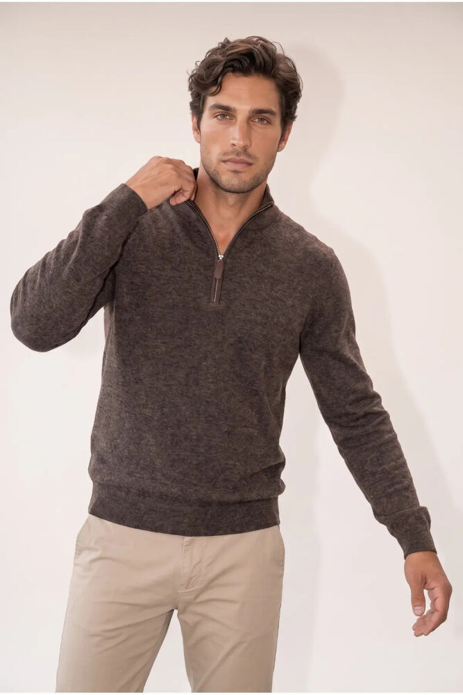 Jsco 6228 Dik Yaka Fermuarlı Muline Selanik Erkek Sweatshirt JSSWTK27E000018