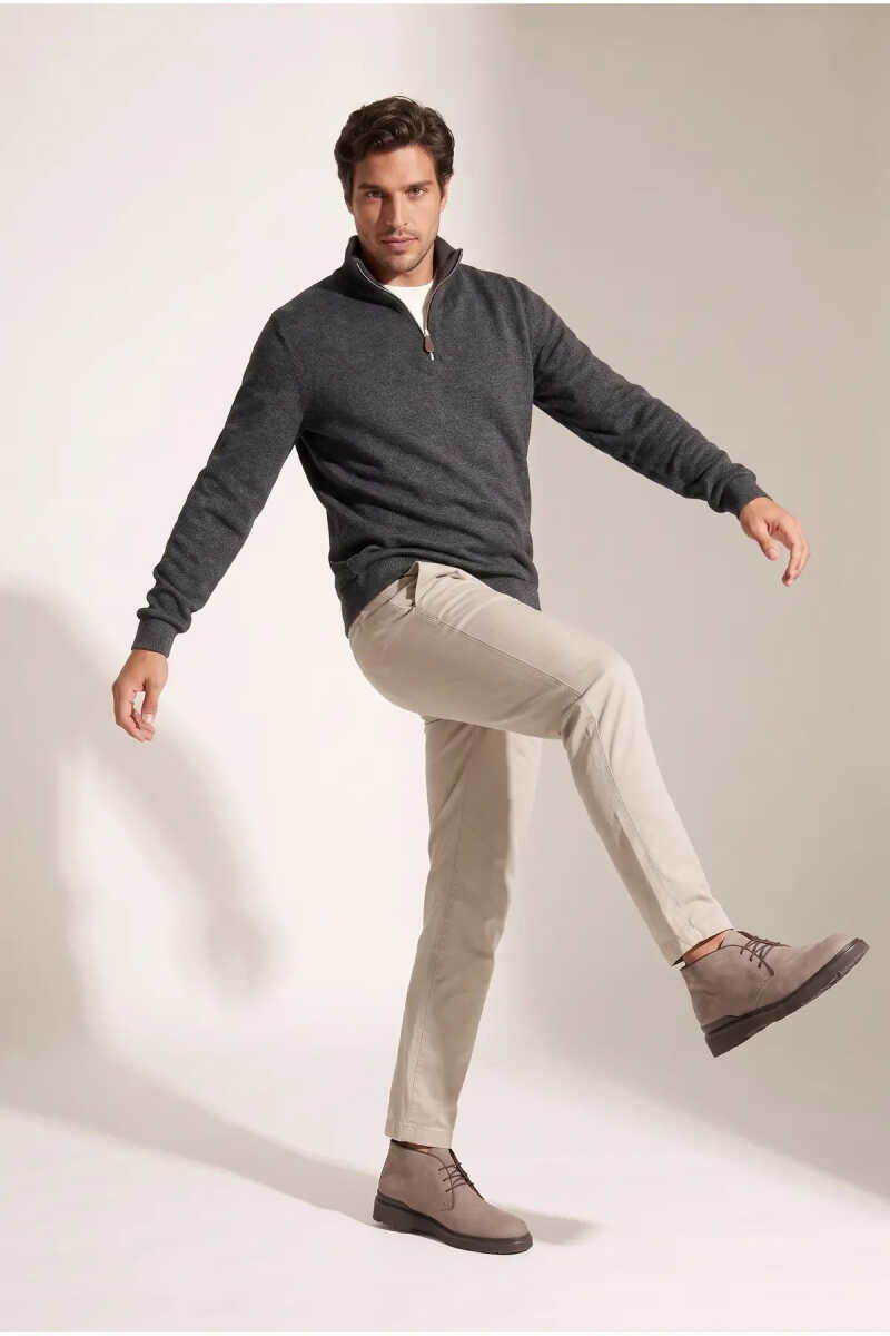 Jsco 6228 Dik Yaka Fermuarlı Muline Selanik Erkek Sweatshirt JSSWTK27E000018 - 1