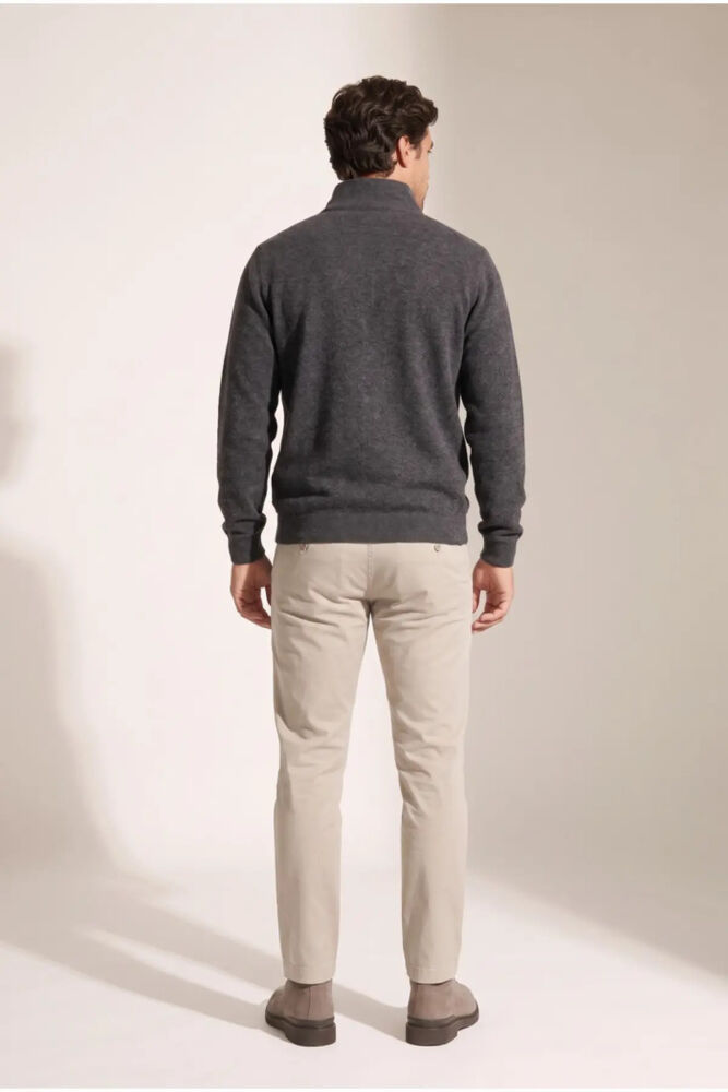 Jsco 6228 Dik Yaka Fermuarlı Muline Selanik Erkek Sweatshirt JSSWTK27E000018 (1)