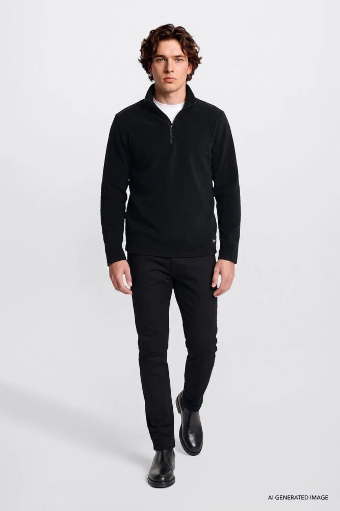 Lee Yarım Fermuar Erkek Polar Sweatshirt L2620001001 (1)