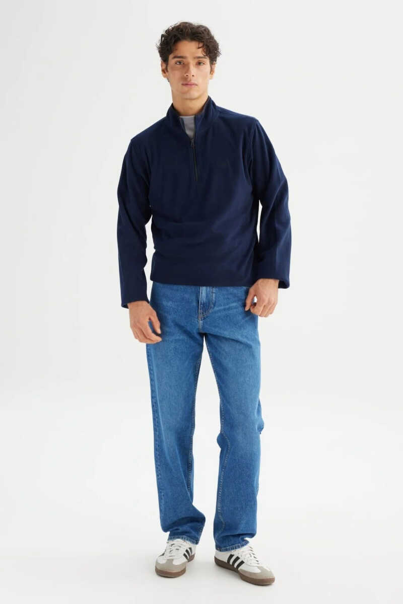 Lee Yarım Fermuar Erkek Polar Sweatshirt L2620001410 (1)