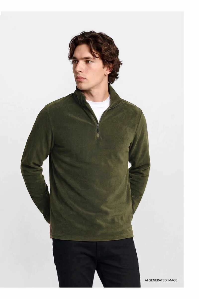 Lee Yarım Fermuar Erkek Polar Sweatshirt L2620001801