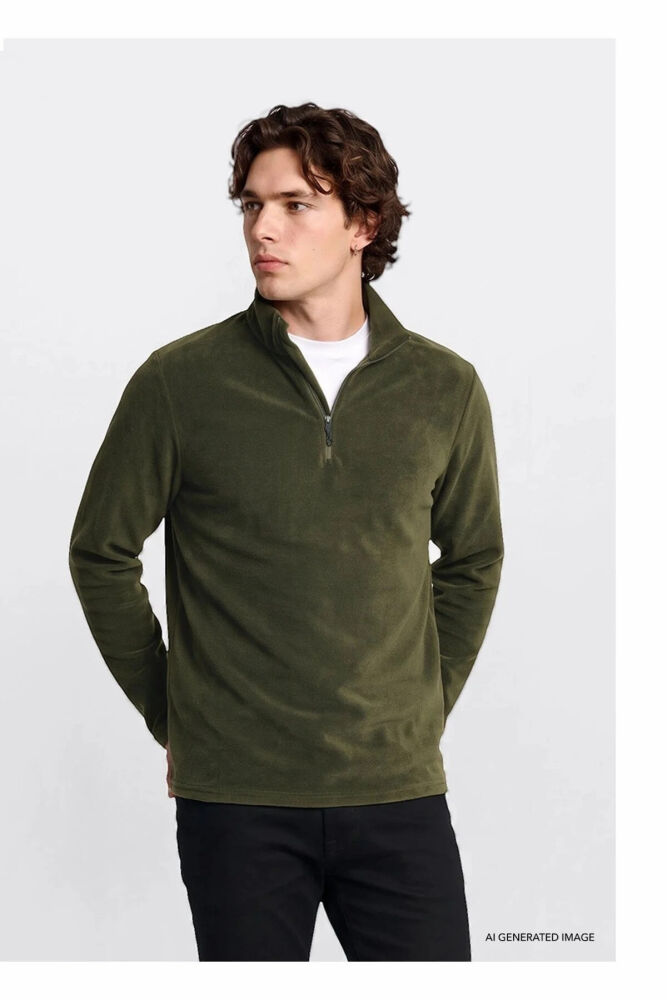 Lee Yarım Fermuar Erkek Polar Sweatshirt L2620001801