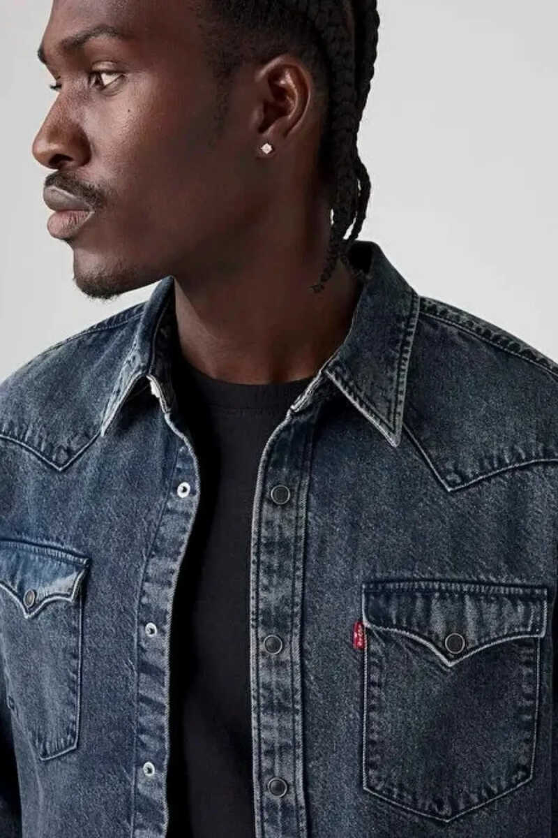 Levi's Barstow Western Standard Mıdnıght Blue Erkek Jean Gömlek 85744-0132 - 2