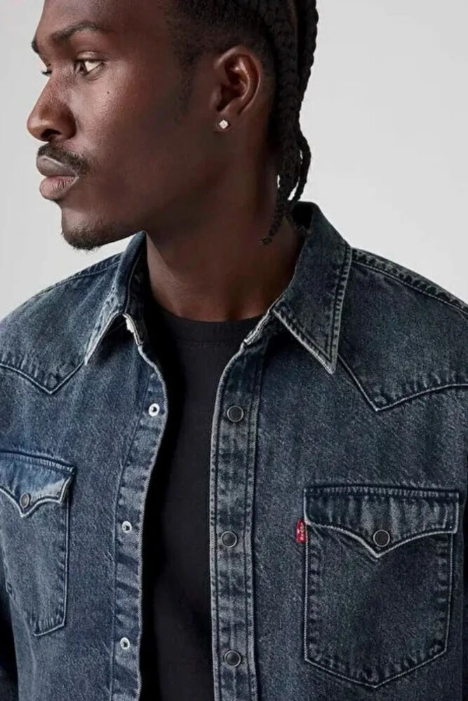 Levi's Barstow Western Standard Mıdnıght Blue Erkek Jean Gömlek 85744-0132 (1)