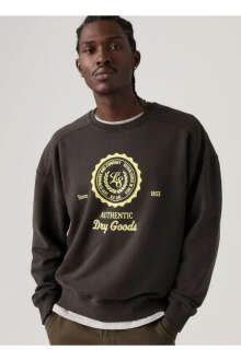 Levi's Boxy Graphıc Crew Ls Authentıc 2 Jet Black Erkek Sweatshirt 005PK-0010 