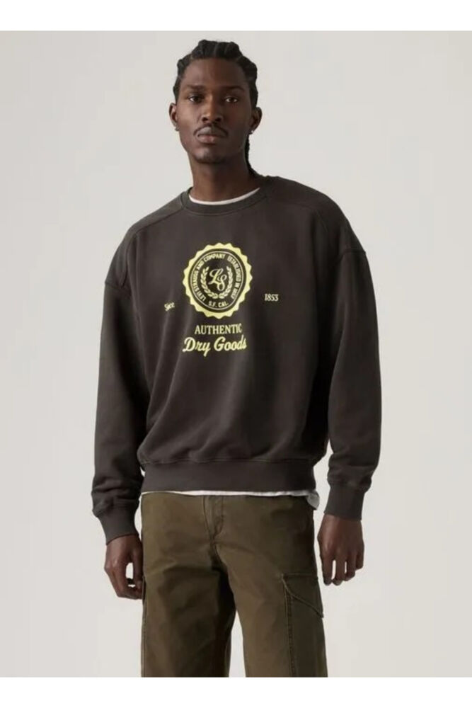 Levi's Boxy Graphıc Crew Ls Authentıc 2 Jet Black Erkek Sweatshirt 005PK-0010 (1)