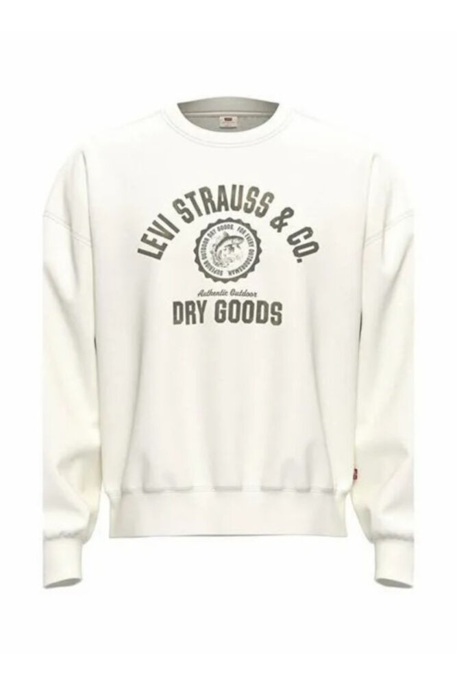 Levi's Boxy Graphıc Crew Ls Dry Goods Egret Erkek Sweatshirt 005PK-0012