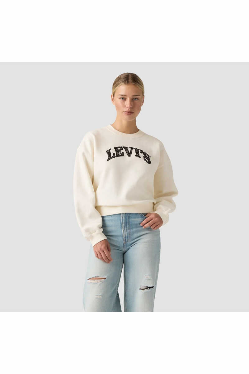 Levi's Gr Vıntage Boxy Crew Lace Applıque Arch Logo Egret Kadın Sweatshirt 005OZ-0043 - 1