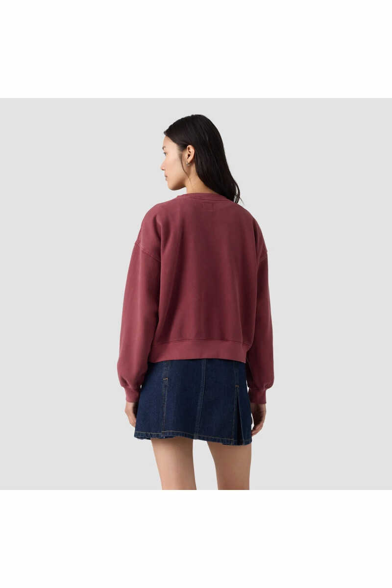 Levi's Gr Vıntage Boxy Crew Satın Applıque College Logo Gd Warm Cabernet Kadın Sweatshirt 005OZ-0019 - 2