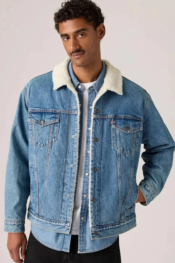 Levi's Relaxed Fıt Sherpa Trkr Washed Away Sherpa Erkek Kot Ceket A5784-0044