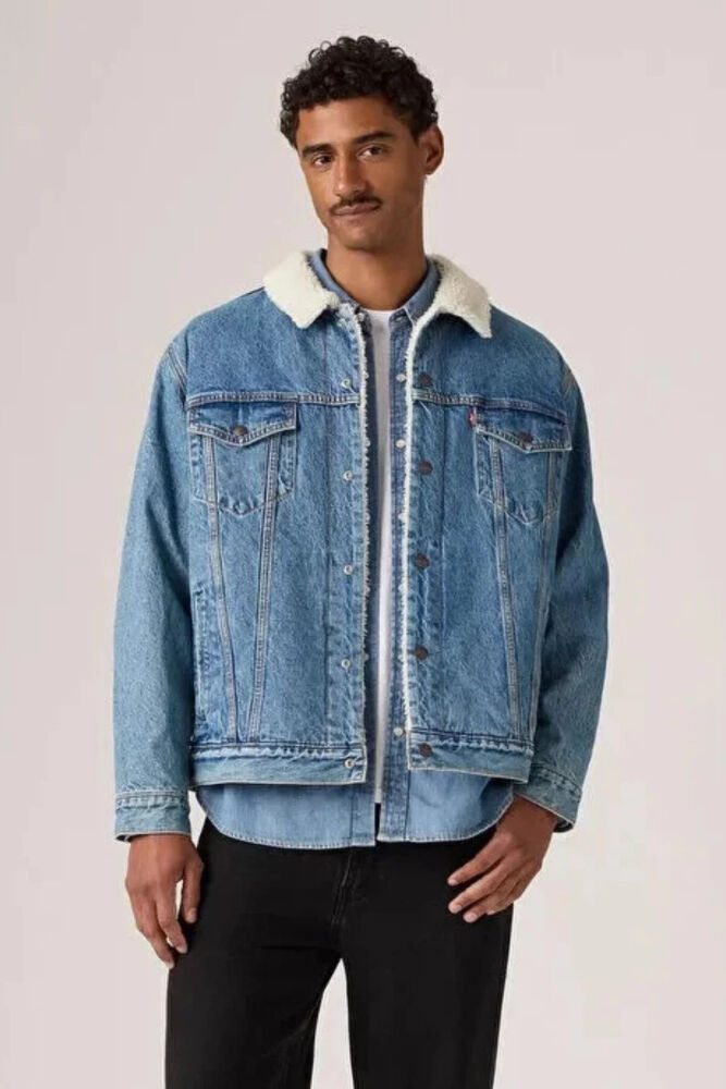 Levi's Relaxed Fıt Sherpa Trkr Washed Away Sherpa Erkek Kot Ceket A5784-0044 (1)
